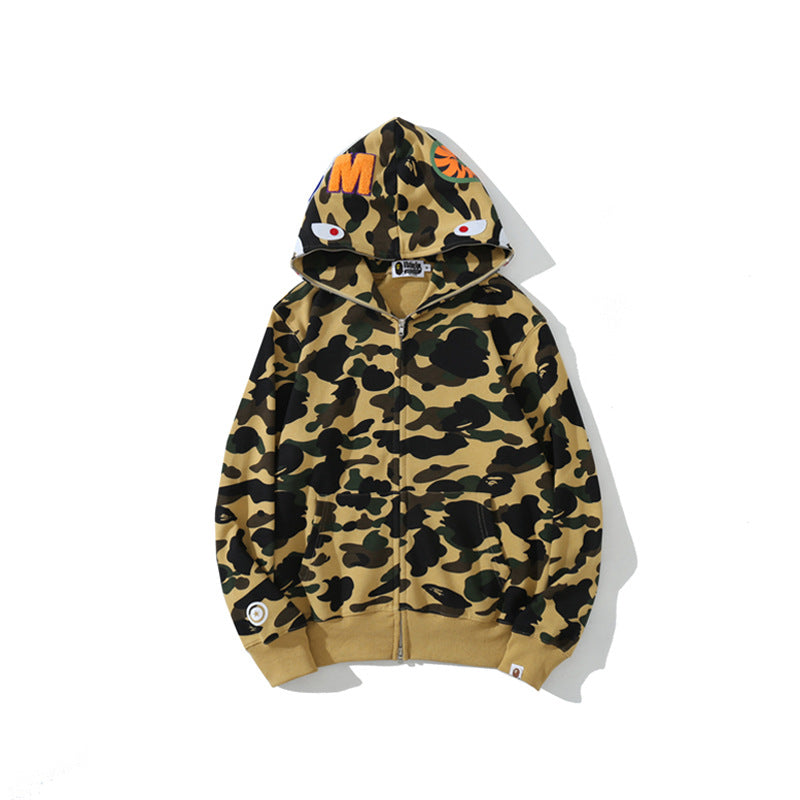 Ape Hoodie Classic Camo Shark Hooded Cardigan Zip Embroidery NextBlock