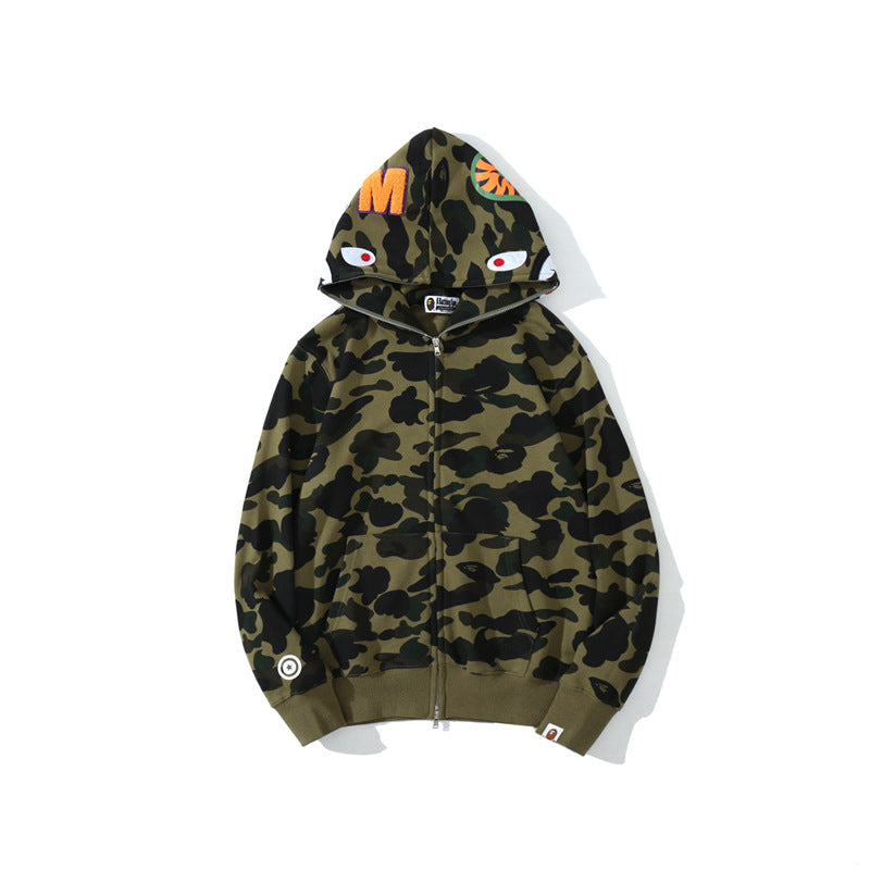 Ape Hoodie Classic Camo Shark Hooded Cardigan Zip Embroidery NextBlock